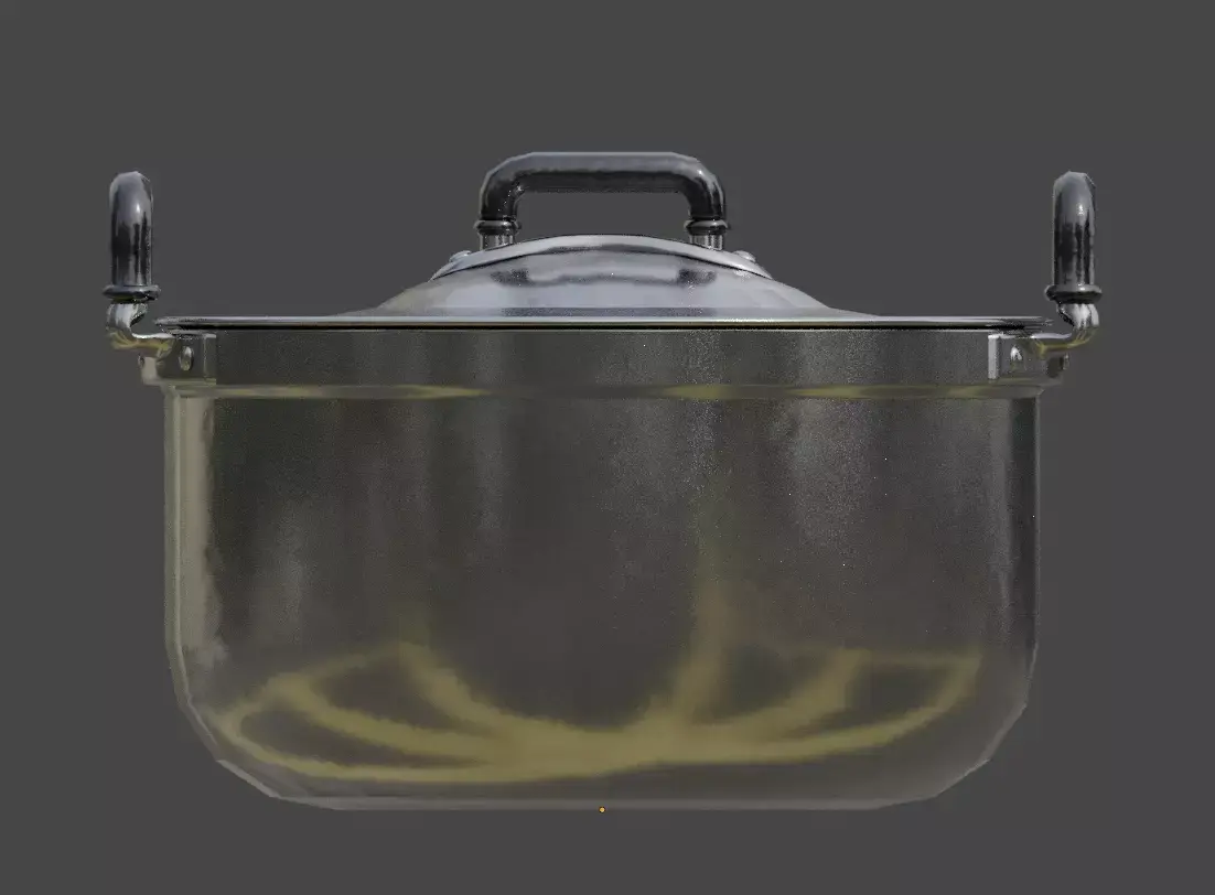 Vintage stainless cooking pot Free 3D model
