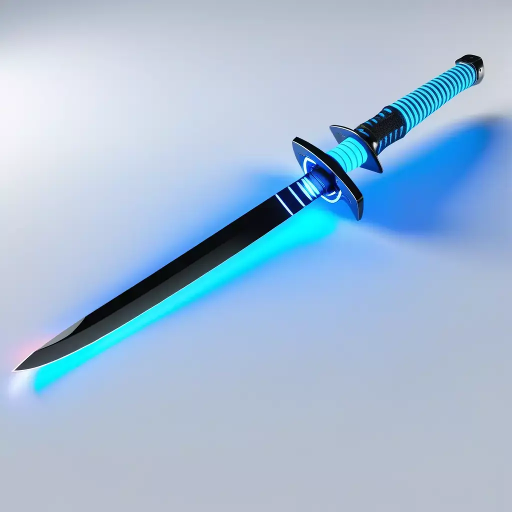 Neon Blue Katana 3D Model 3D model