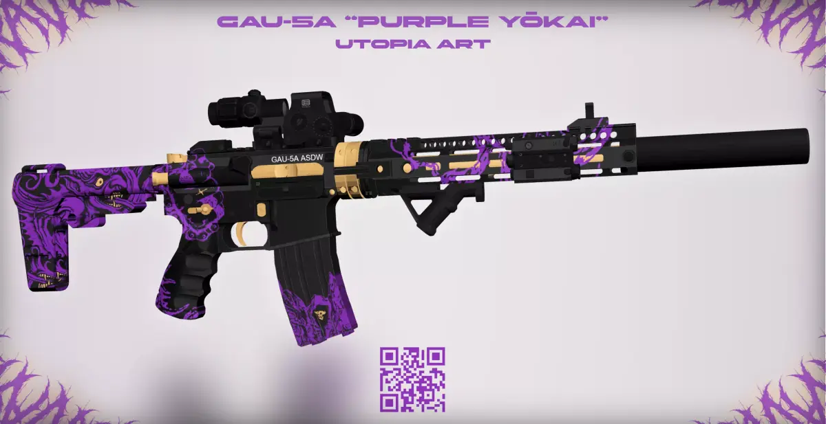 GAU 5A Gun  Low-poly 3D model