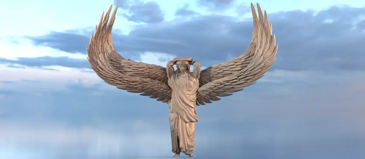 Angels renaissance wall mount statue 3D model