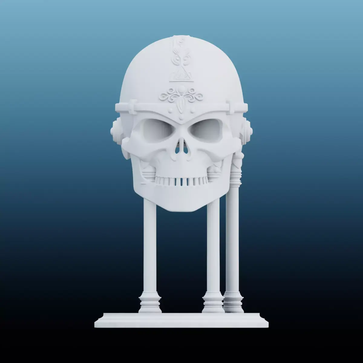 Cyber-Gothic Sentinel Skull Bust PM-186 3D print model