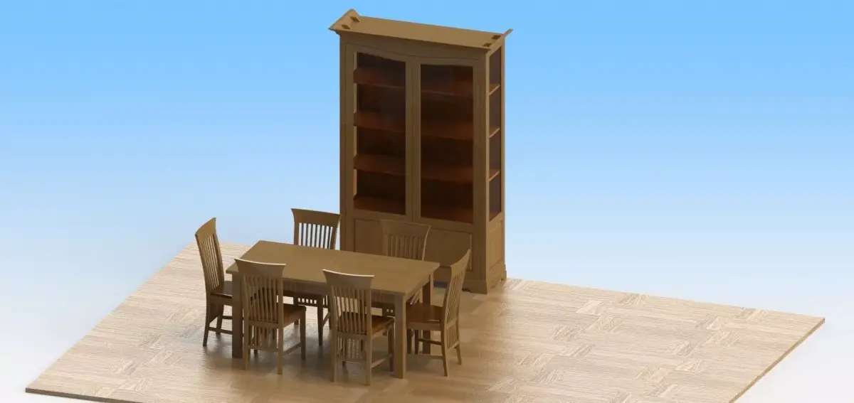 diningroom dining room table and chairs Free 3D model