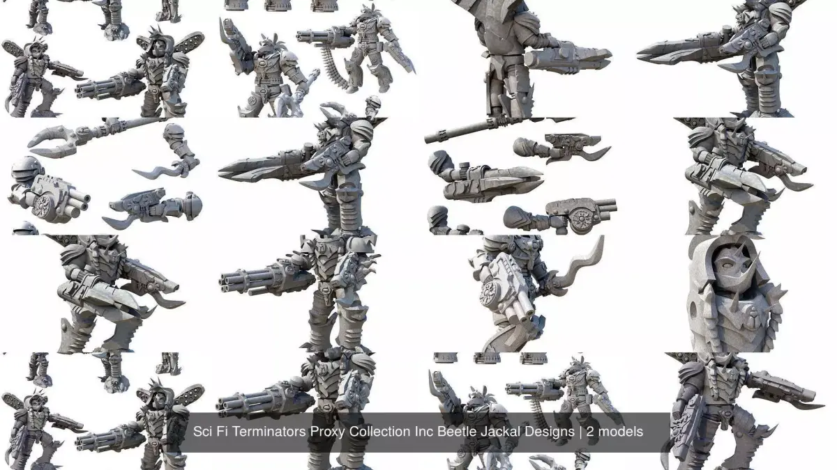 Sci Fi Terminators Proxy Collection Inc Beetle Jackal Designs 3D Model Pack purchase