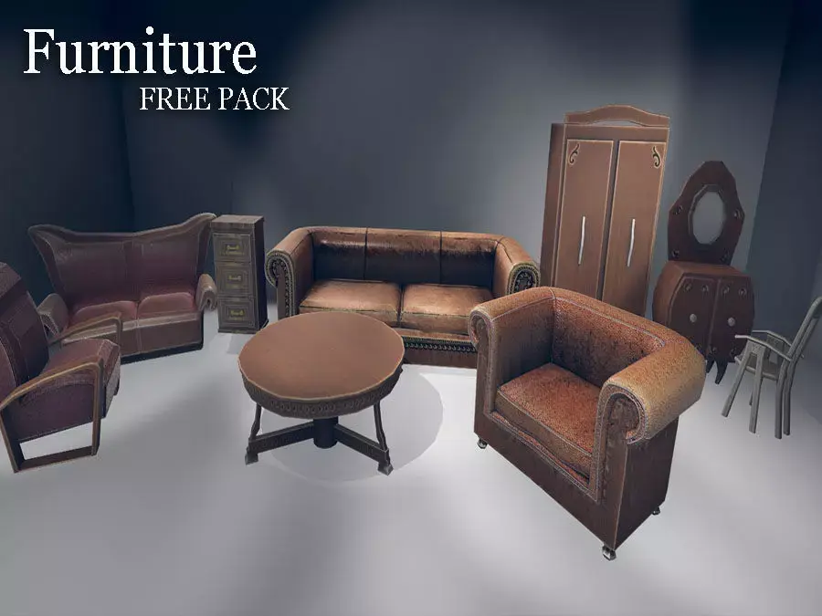 Furniture FREE Pack Free low-poly 3D model