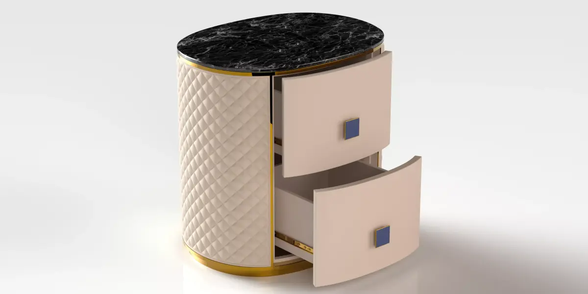 bedside cupboard marble Leatherwear Free 3D model