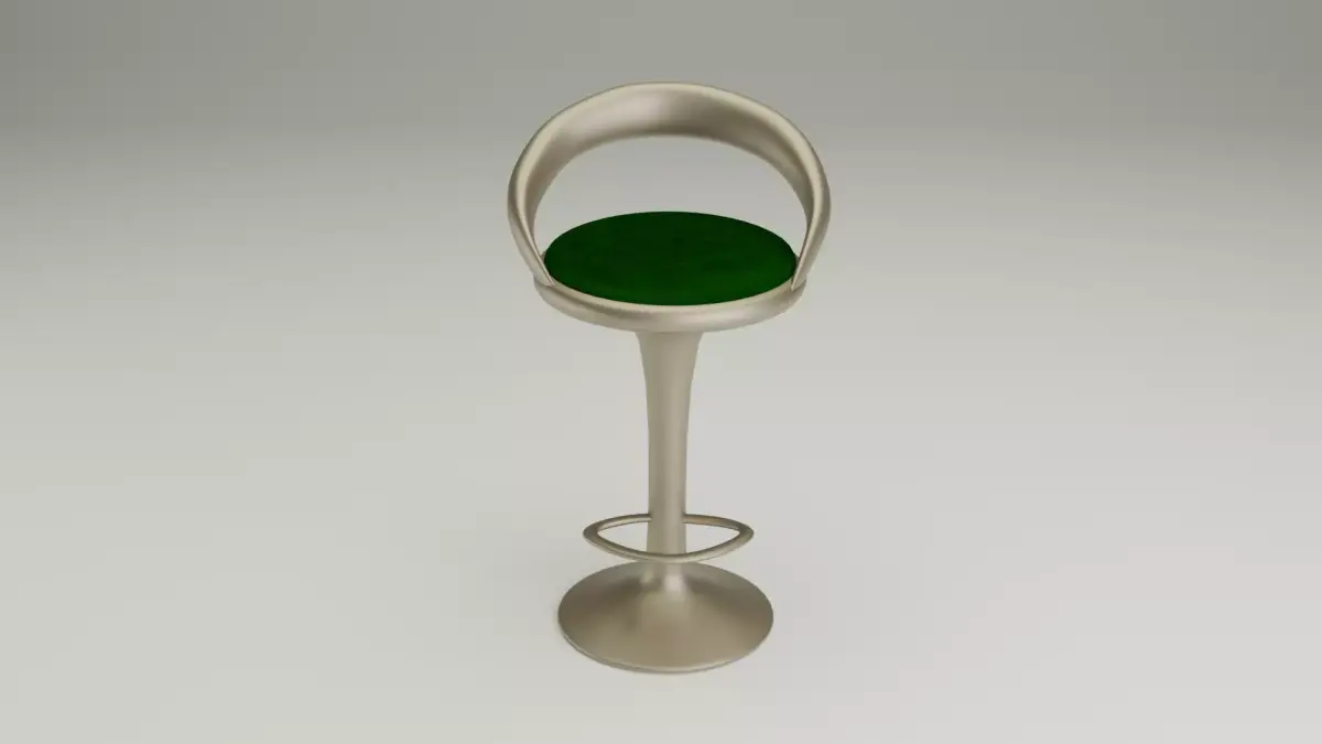 Modern Ring Bar Stool 3D Model-Minimal Metal Design 3D model