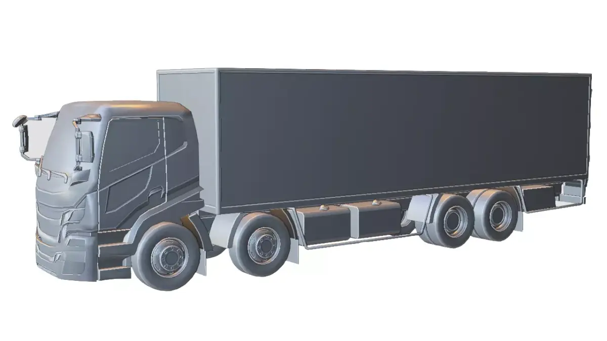 Heavy Duty Box Truck Low-poly 3D model