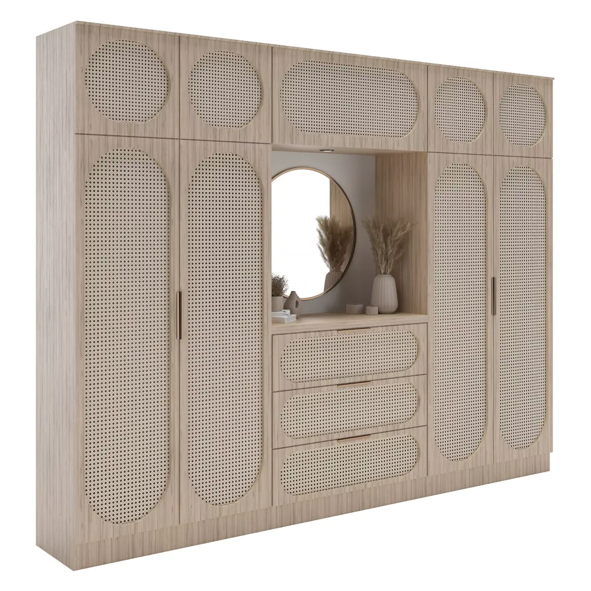 Rattan Wardrobe Furniture 01 3D model
