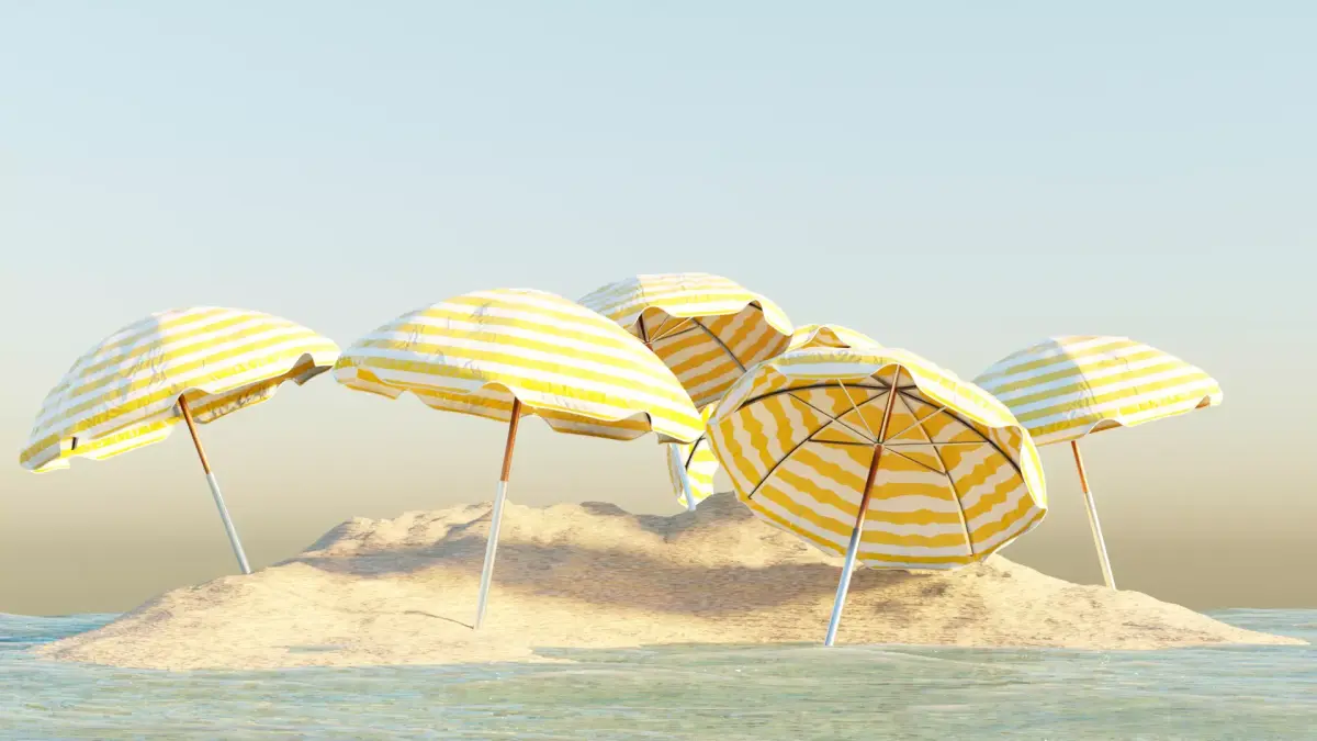 Beach umbrella Free low-poly 3D model purchase