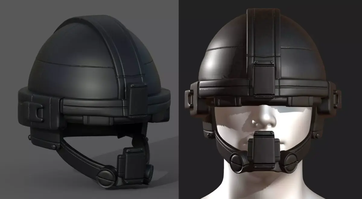 Helmet military combat scifi fantasy  Low-poly 3D model