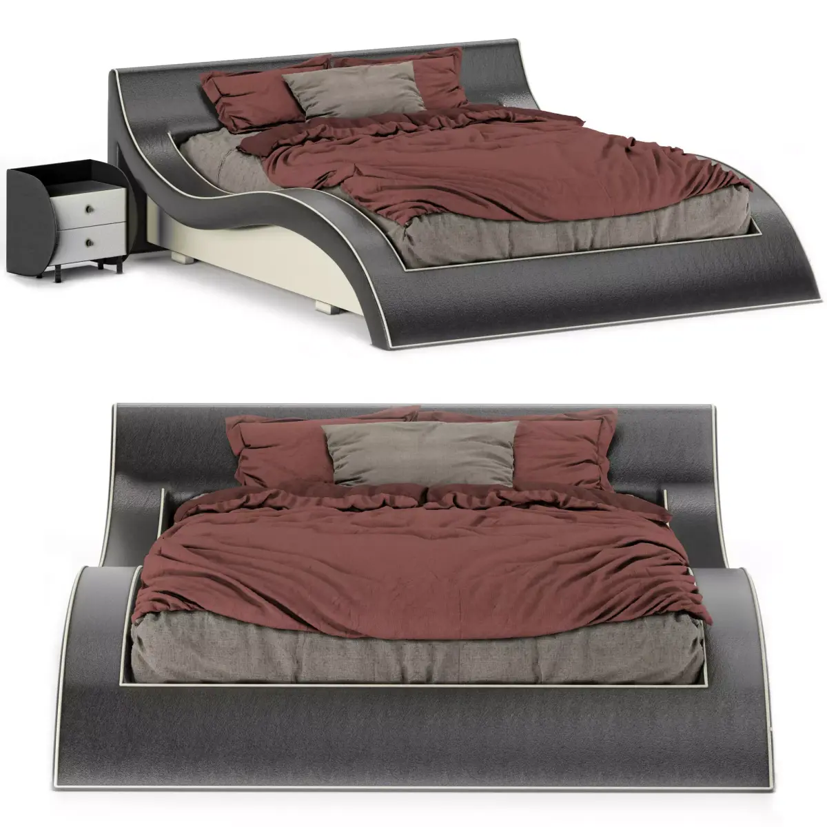 Leather Bed no 2 Free 3D model