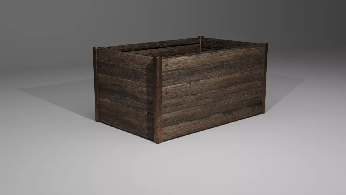 Wooden Crate Low Poly Game Ready Free low-poly 3D model