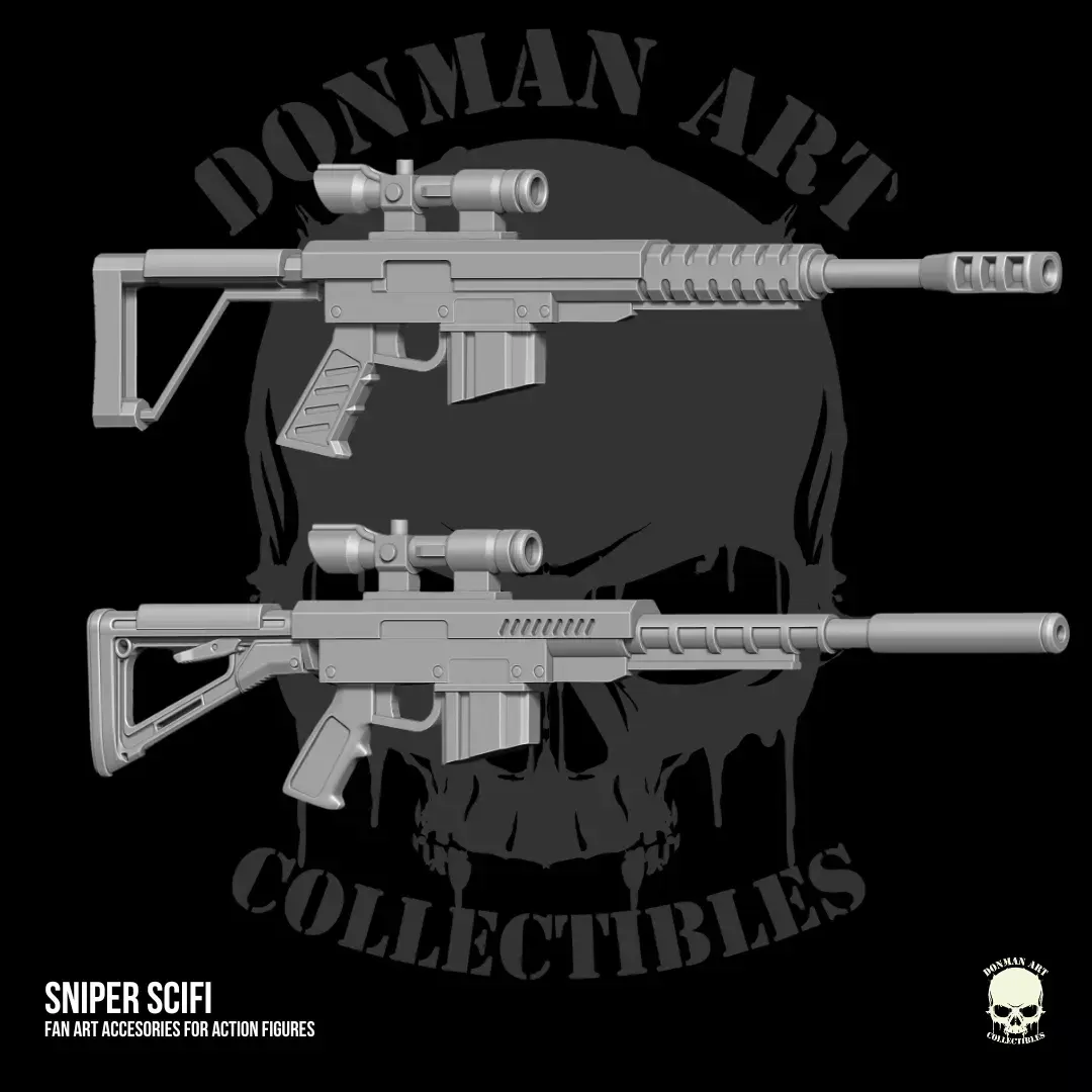 Scifi Sniper 3D Printable Files for Action Figures 3D print model