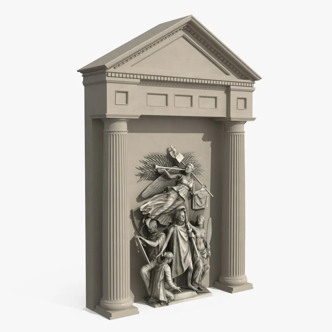 Angelic War Memorial Niche Beige 3D model