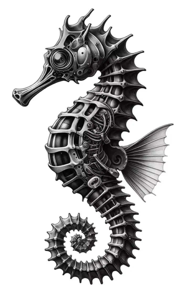 Mechanical Seahorse 3D Model  Sci Fi Steampunk Creature Design Low-poly 3D model purchase