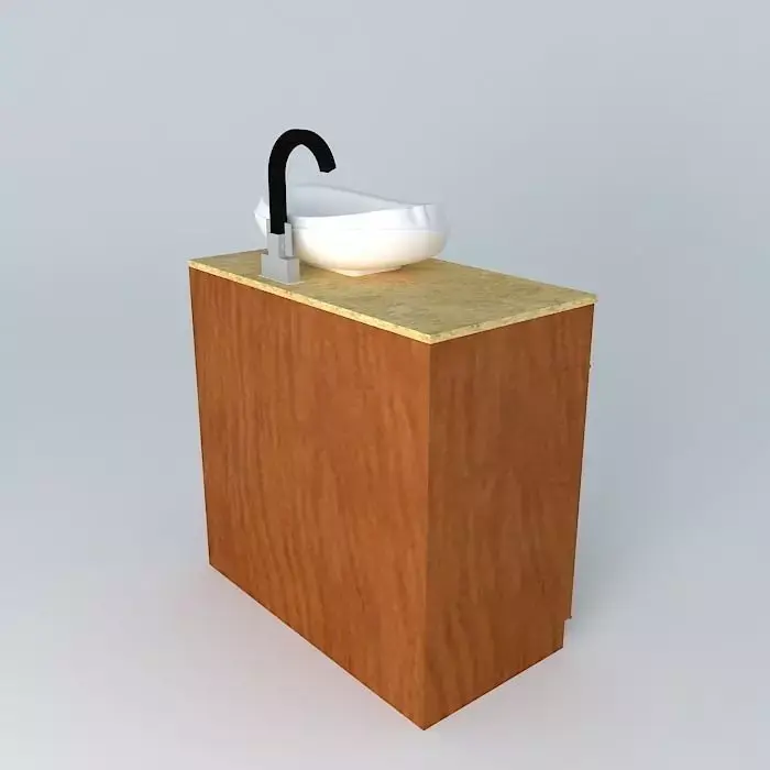 Bacha and wood furniture Free 3D model