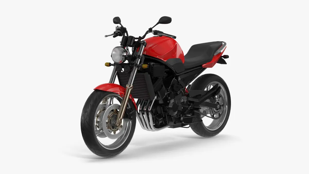 Naked Bike Red 3D model