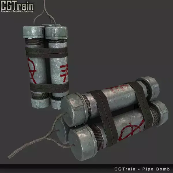Metallic Pipe Bomb Low-poly 3D model