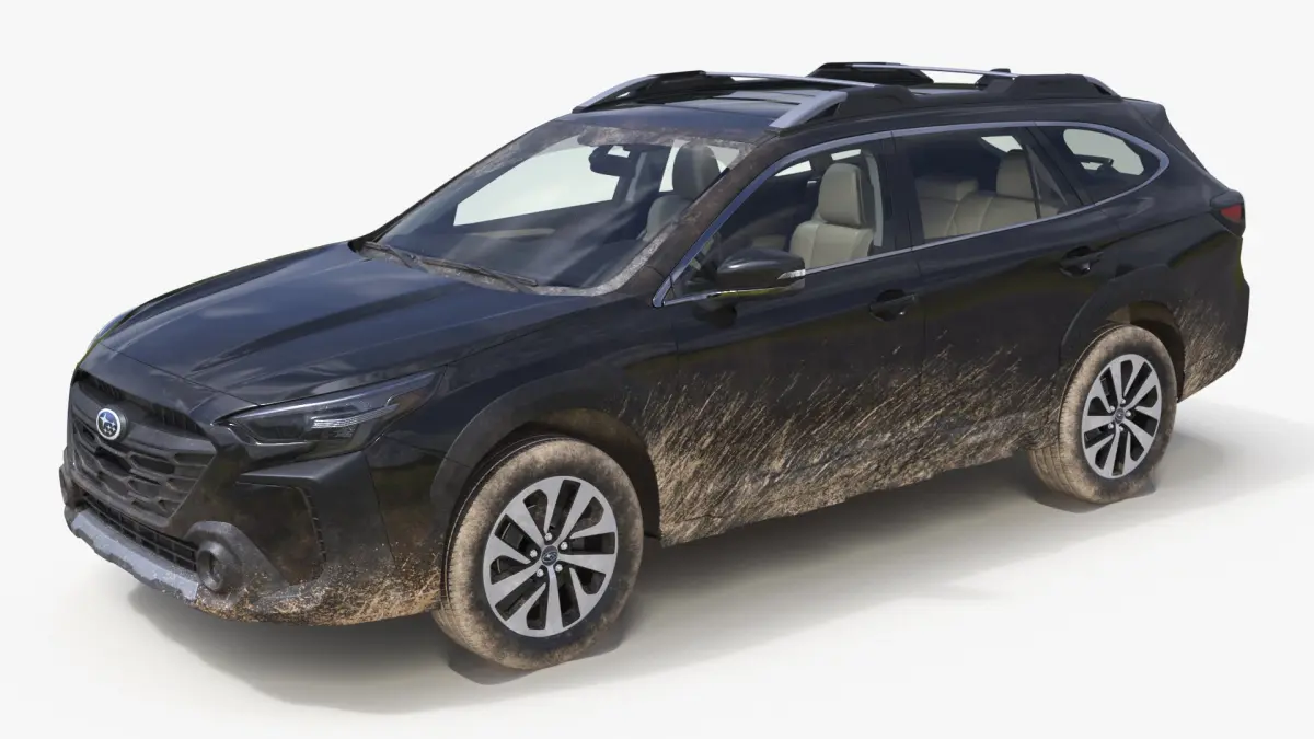 Subaru Outback 2025 Black Dirty Crossover 3D model