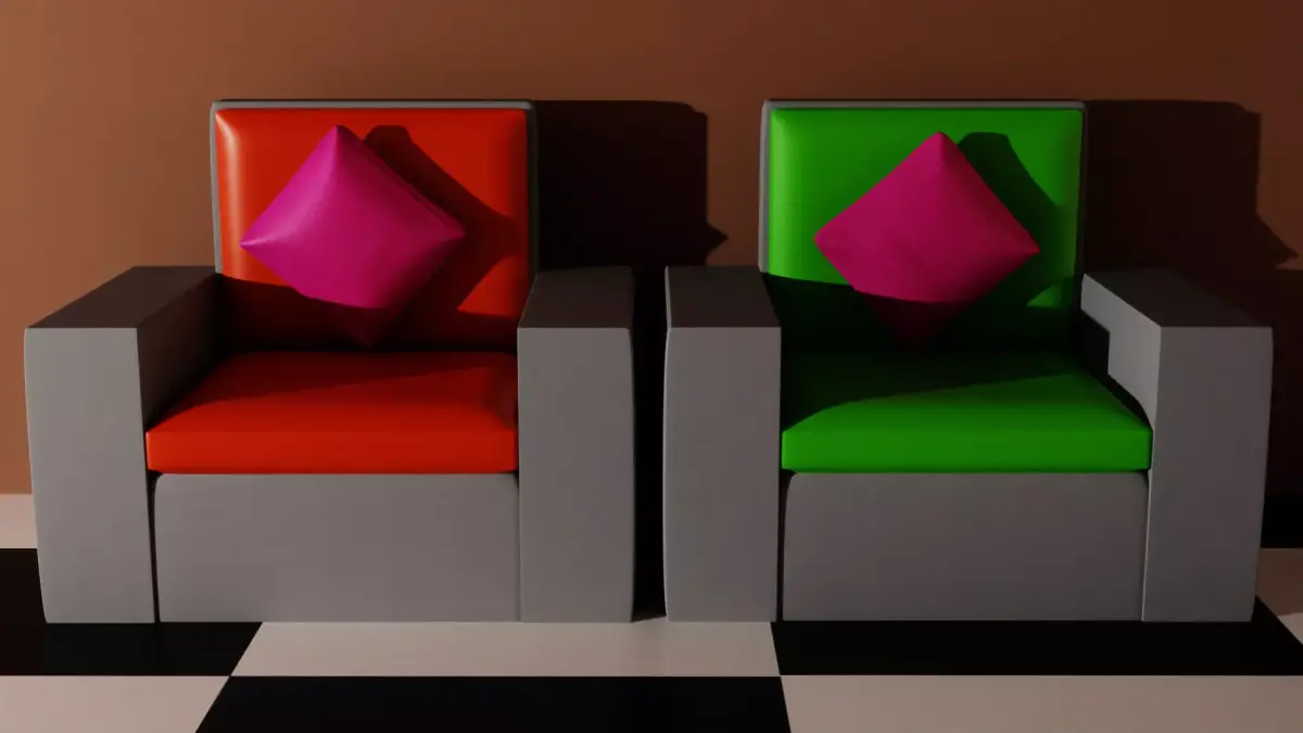 Two Sofas - Coffee Table  Free 3D model