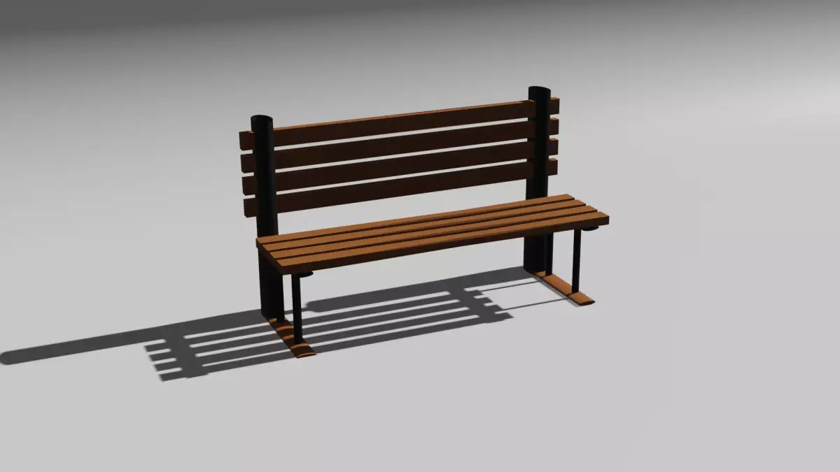  park bench Free low-poly 3D model
