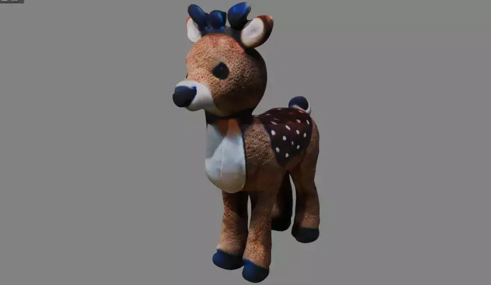Cute Deer Tedy Bear Toy Low-poly 3D model purchase