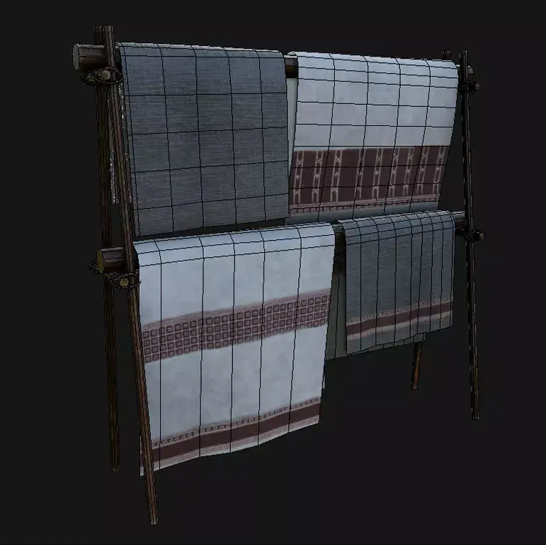 Carpet stall low poly 3d model  Free low-poly 3D model