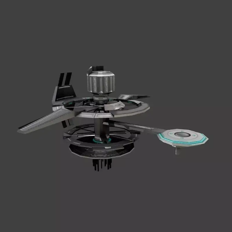 Low poly Space Station Low-poly 3D model