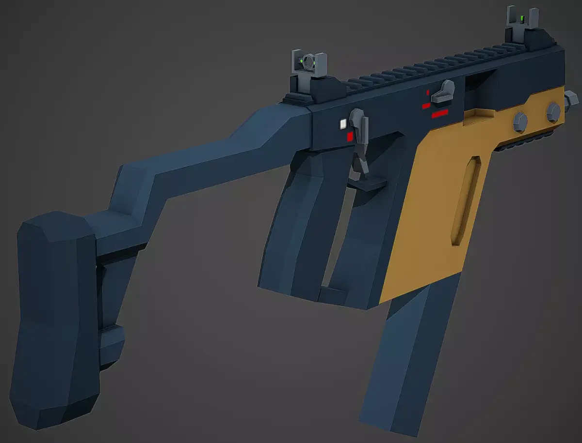 Stylized Kriss Vector SMG Low Poly Mobile Ready Low-poly 3D model