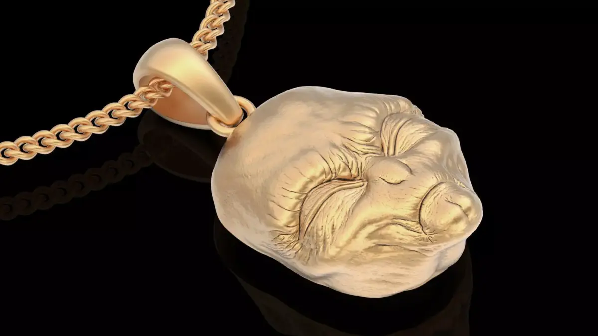 Alien pendant silver gold printable jewelry 3D model 3D print model purchase