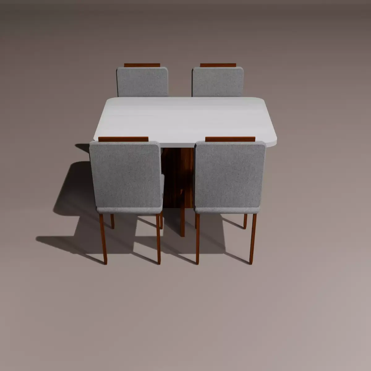 Conjunto Mesa de Jantar Moderna  4 Cadeiras - Lowpoly Low-poly 3D model
