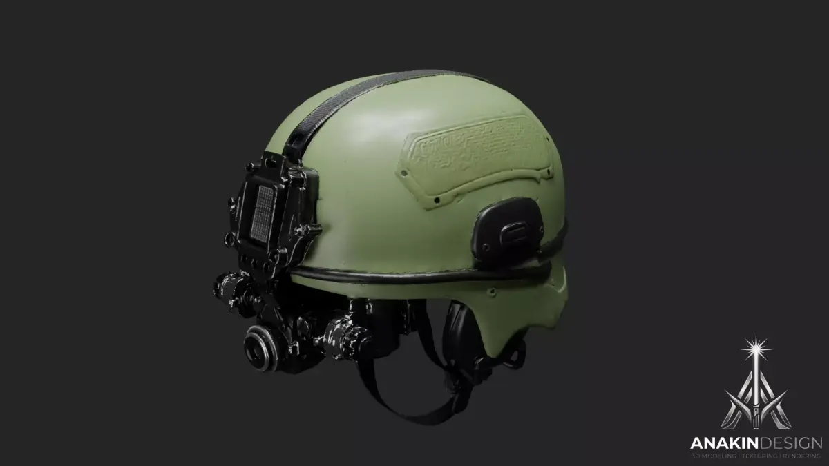 Modern Tactical Combat Helmet 3D Model Low-poly 3D model