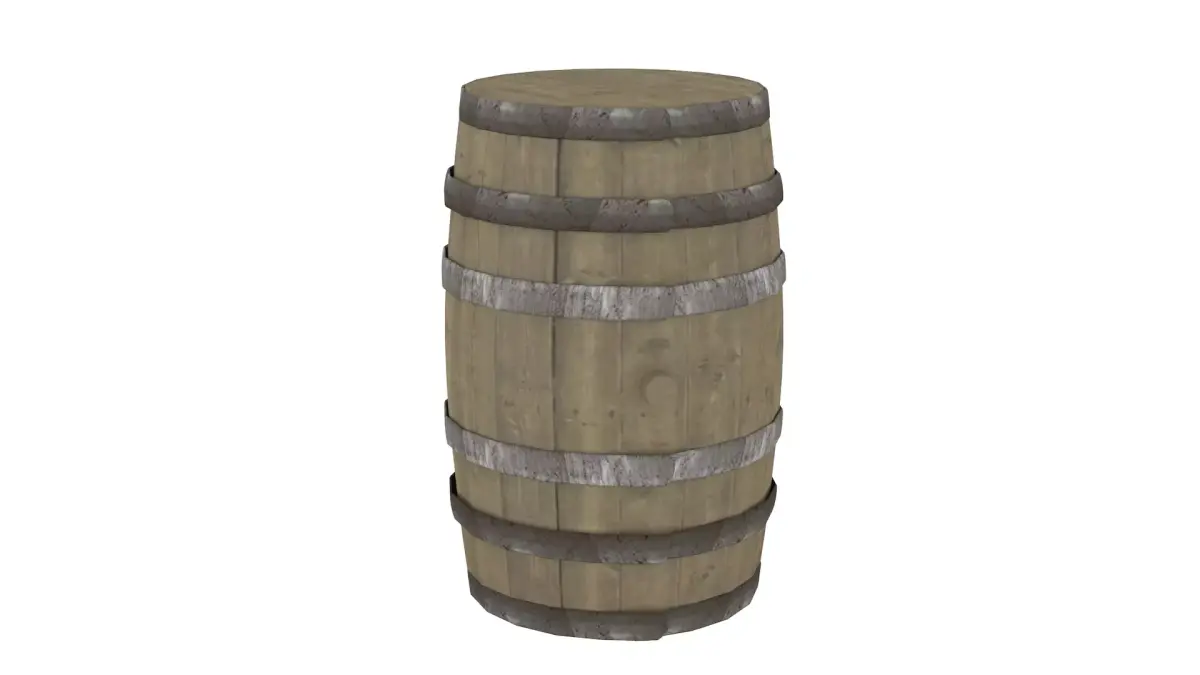 Barrel wooden Free low-poly 3D model 2