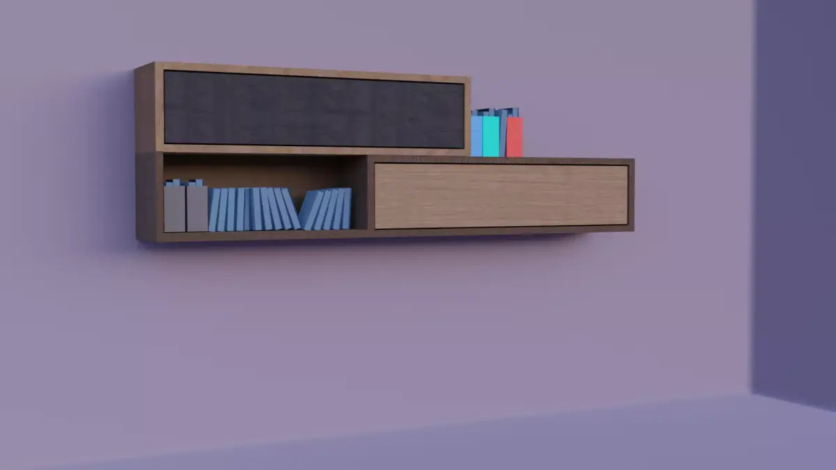 Book Shelf  Free low-poly 3D model