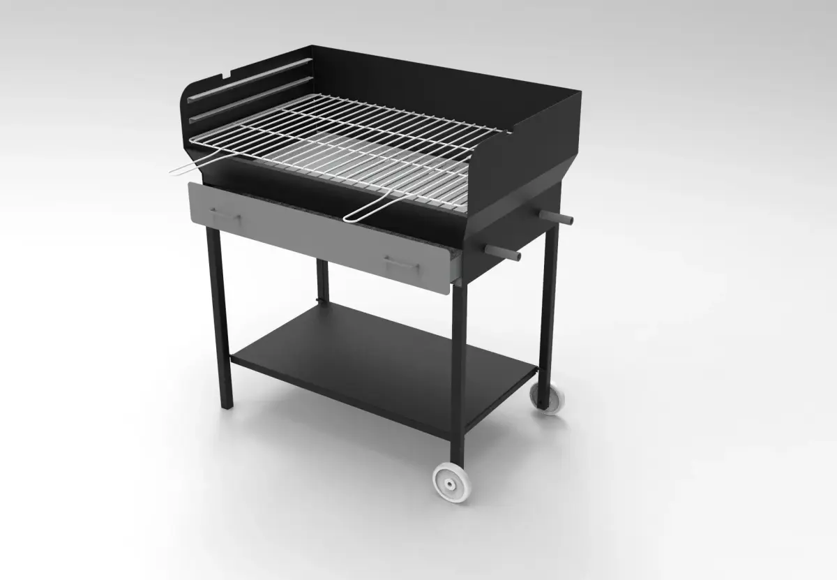 metal garden barbecue 3D model  Low-poly 3D model