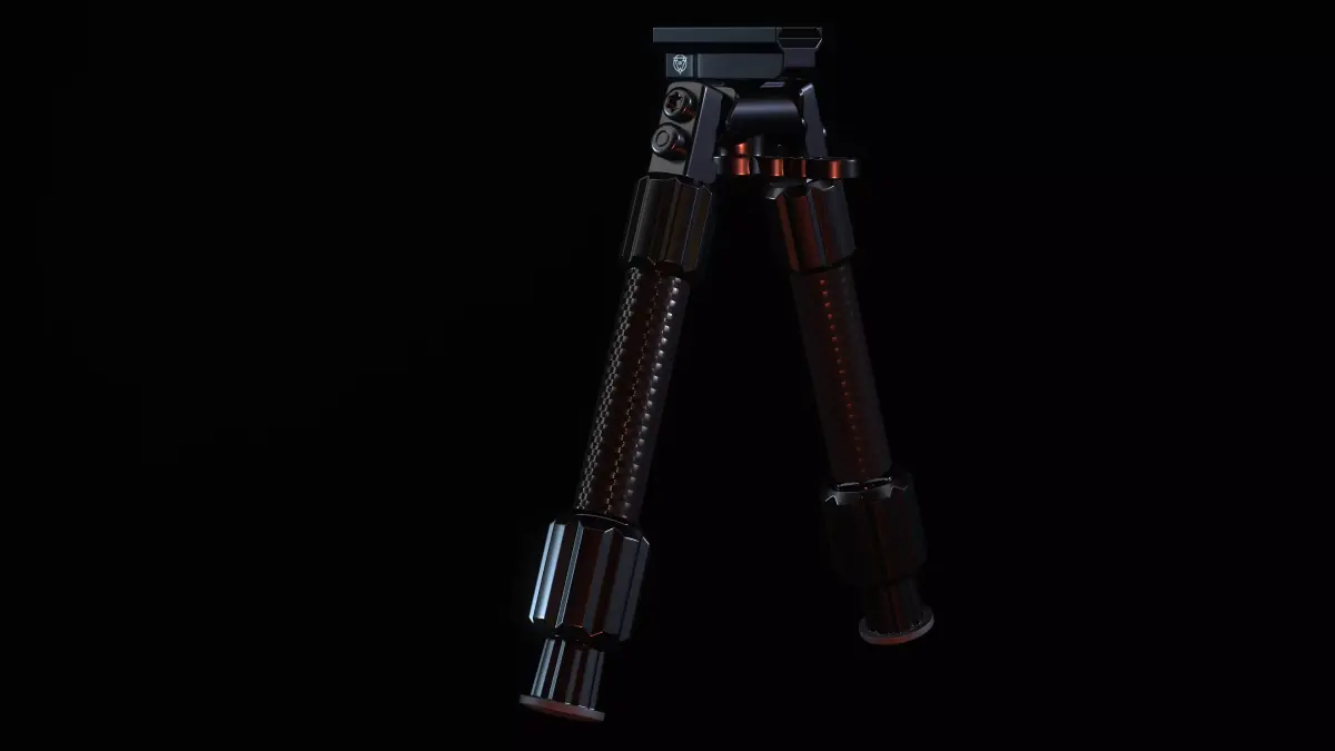Carbon Bipod Low-poly 3D model