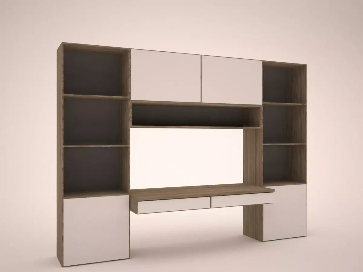 Study table and book shelf Free 3D model