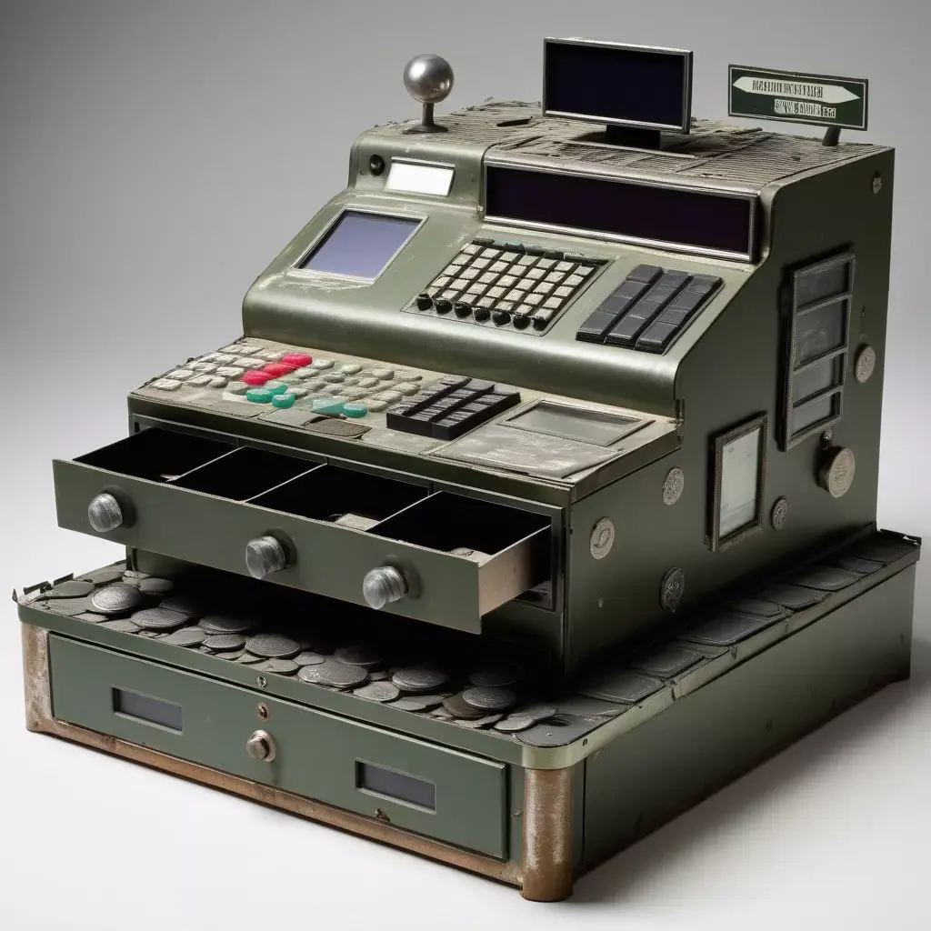 Vintage Military Style Cash Register 3D model