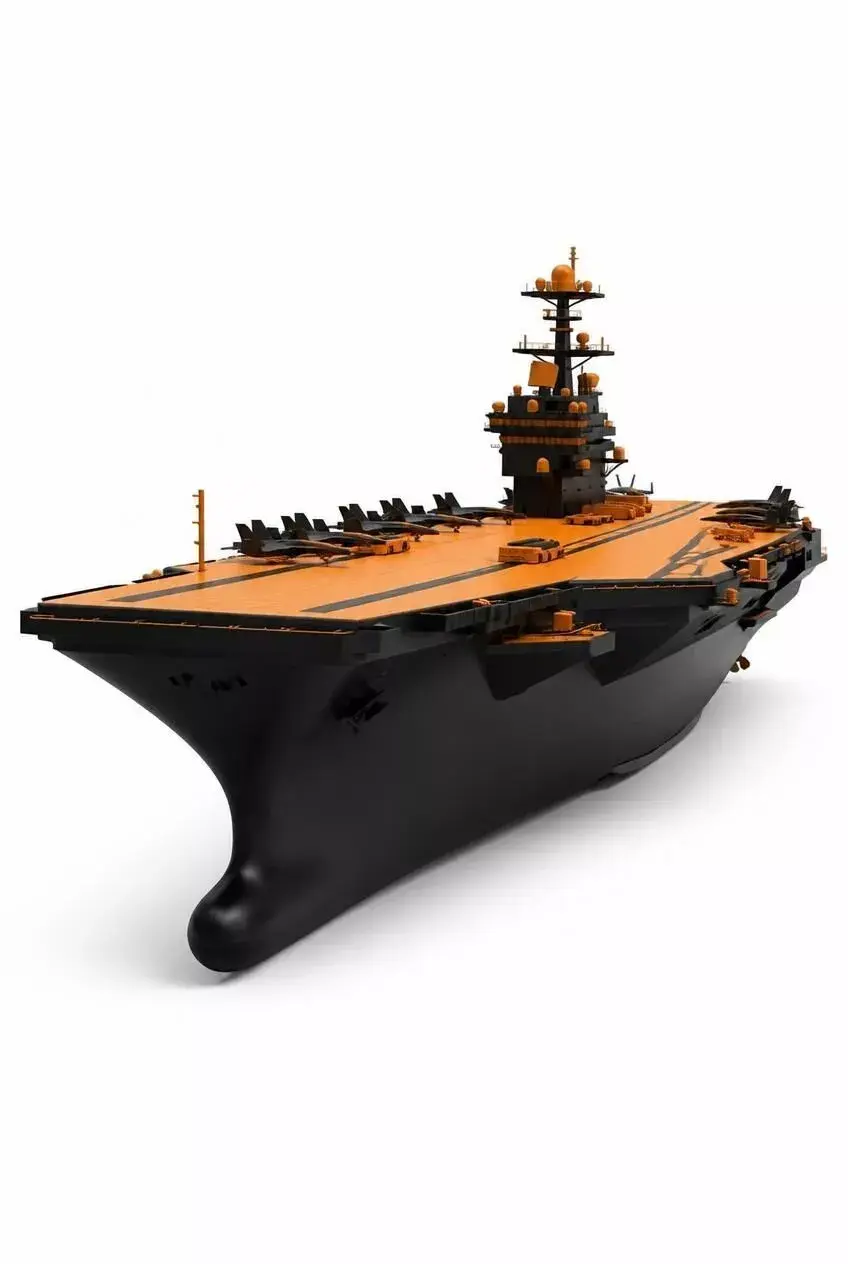 Modern Aircraft Carrier Model Black and High Visibility NAVAL  3D model
