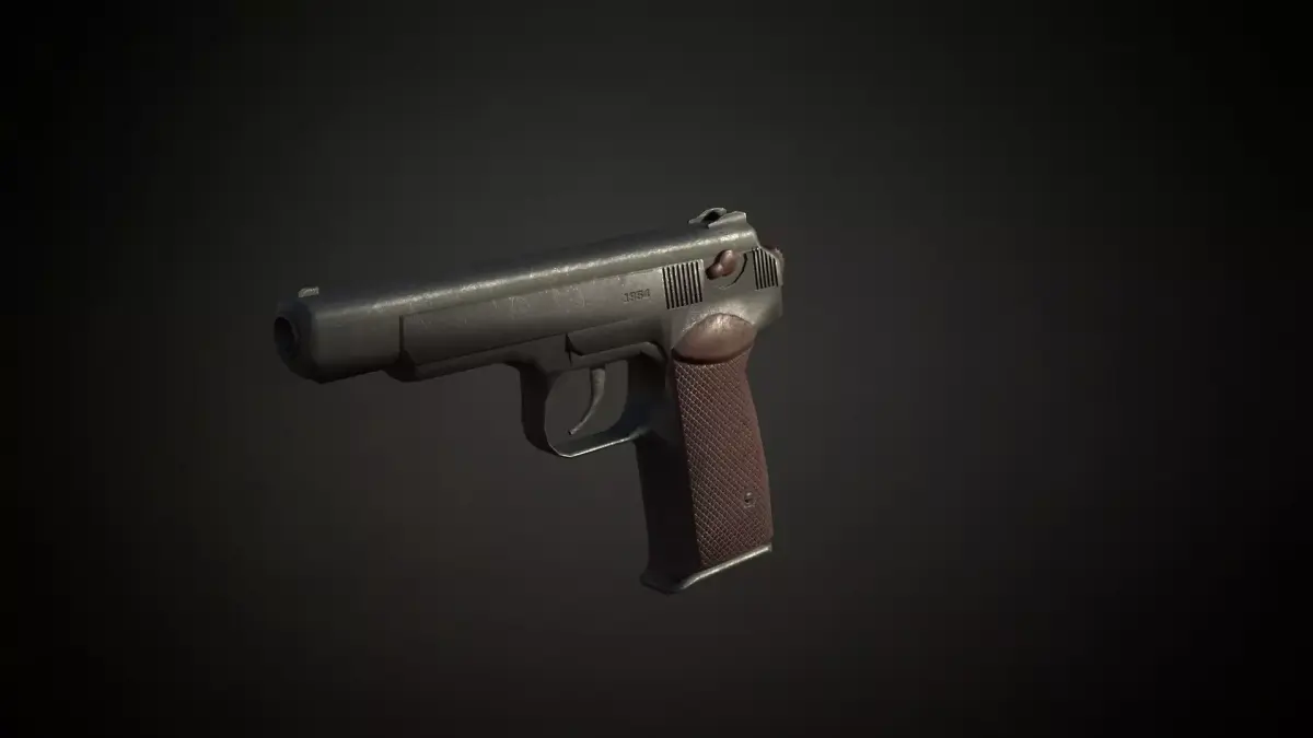 Stechkin APS pistol Low-poly 3D model