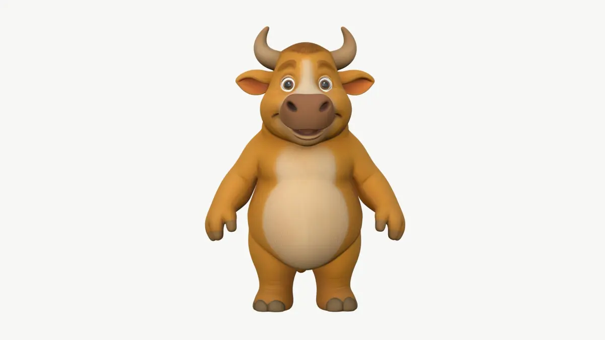 High-Quality Stylized Cartoon Bull 3D model