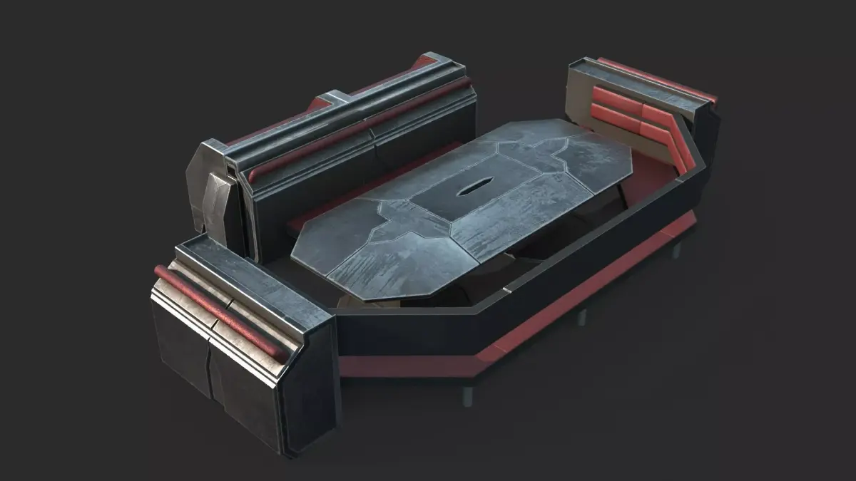 Sofa chair in futuristic sci-fi style 3D model