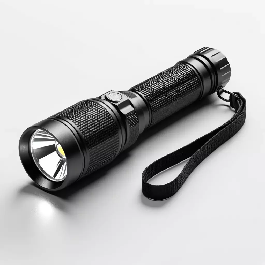 Black Tactical Flashlight Broken Lens 3D model