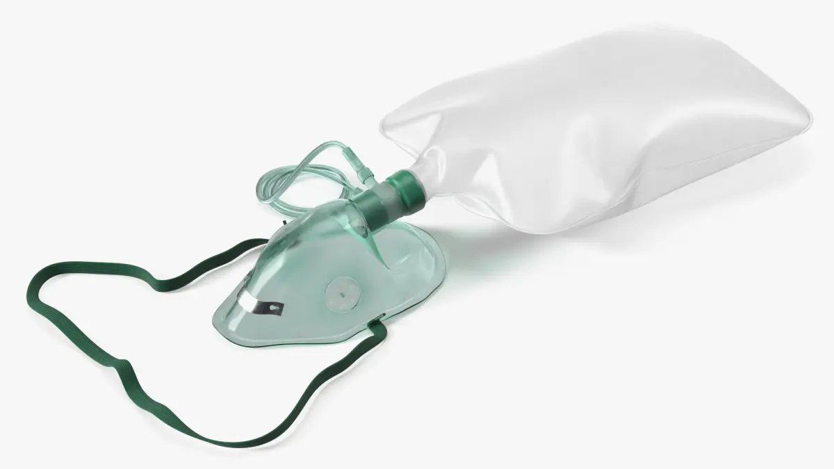 Inflated Oxygen Delivery Mask Green 3D model