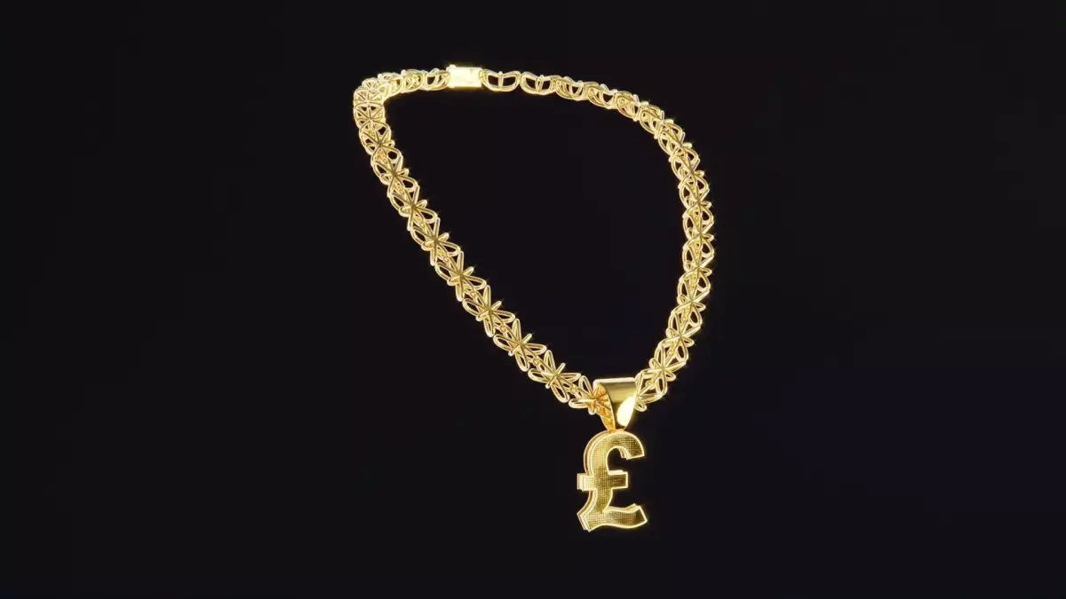 British Pound Chain Low-poly 3D model