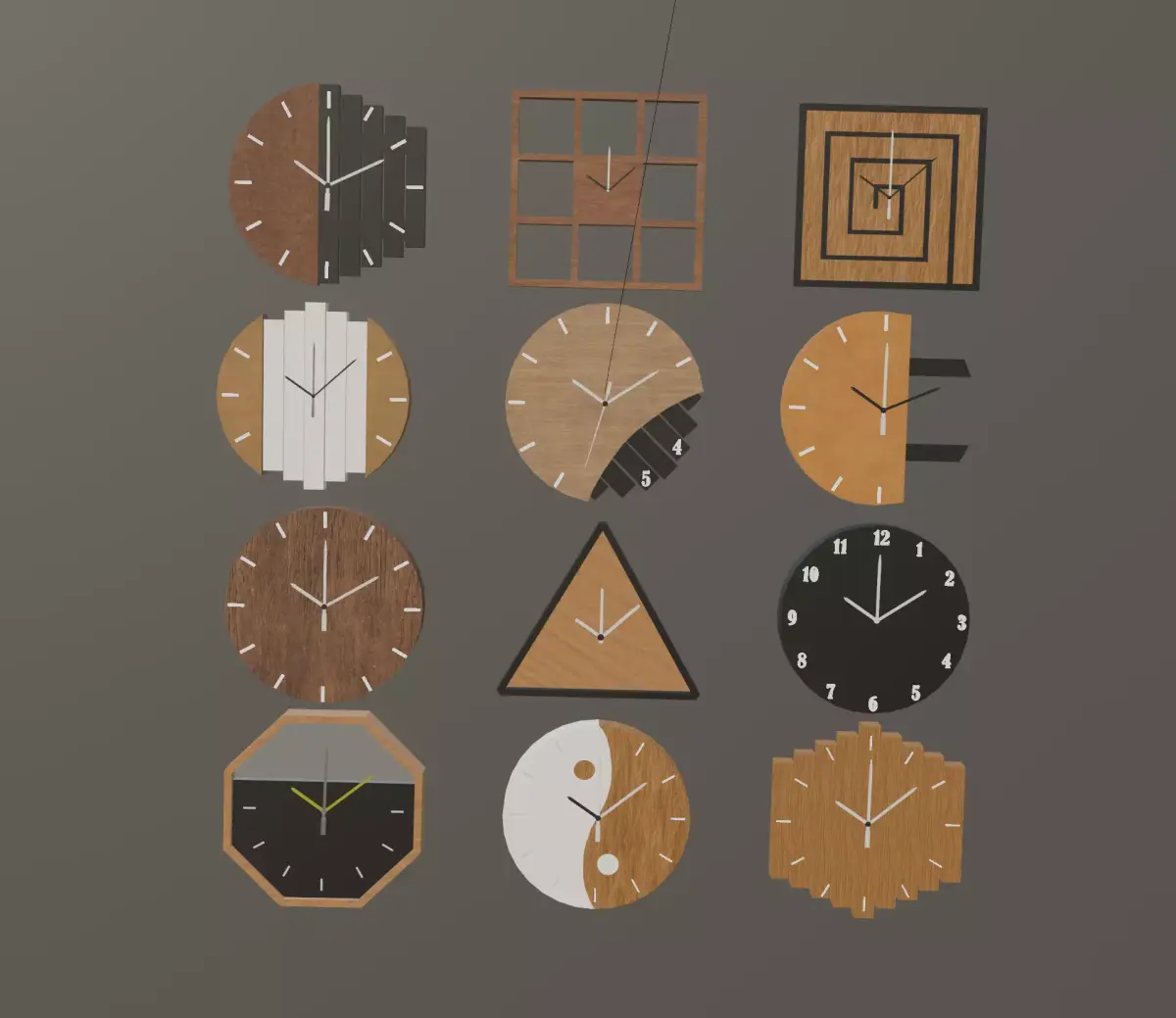 a collection of watches 3D model