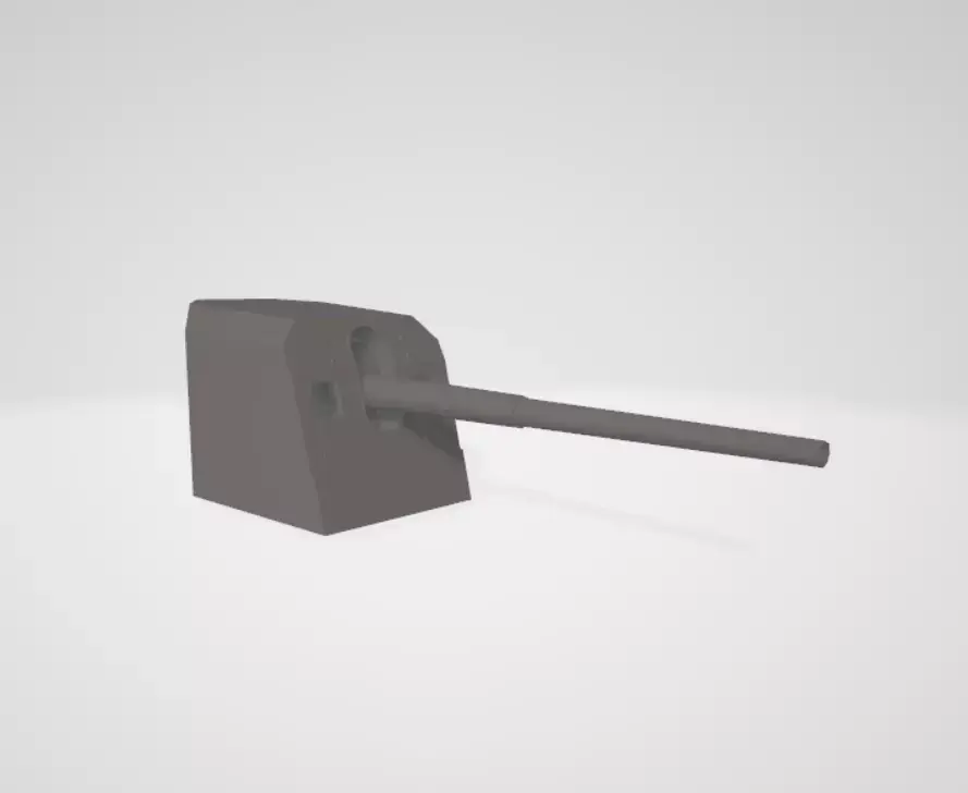GERMAN NAVAL GUN WW1 and WW2 Low-poly 3D model