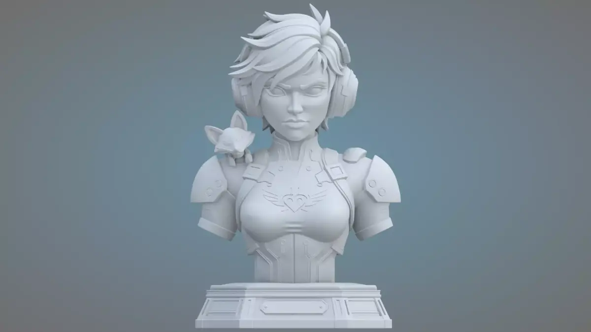 High-Detail Character Asset with Mini Fox PM-52 3D print model