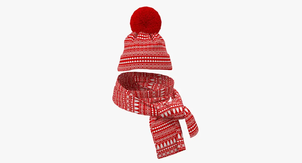 Christmas Hat with Scarf 3D model