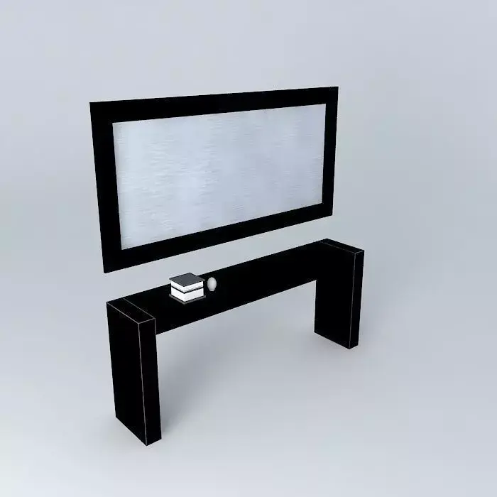Sideboard with mirror Black Free 3D model